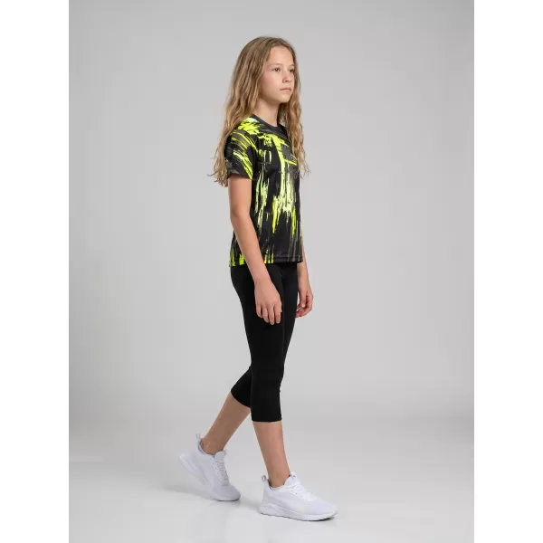  Tricou funcțional premium pentru copii ALTISPORT VOJ/ALK010TR01 NEGRU SI GALBEN 