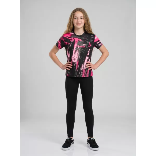  Tricou funcțional premium pentru copii ALTISPORT VOJ/ALK010TR01 NEGRU/ROZ DESCHIS 