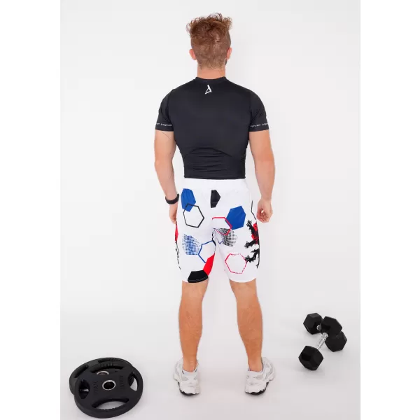  Pantaloni scurți funcționali premium pentru bărbați, fără buzunare ALTISPORT VOJ/ALM036KRA02 HEXA ALB 