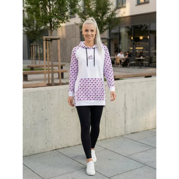  Hanorac prelungit funcțional pentru femei premium ALTISPORT VOJ/ALW048MI03 ALB/VIOLET 