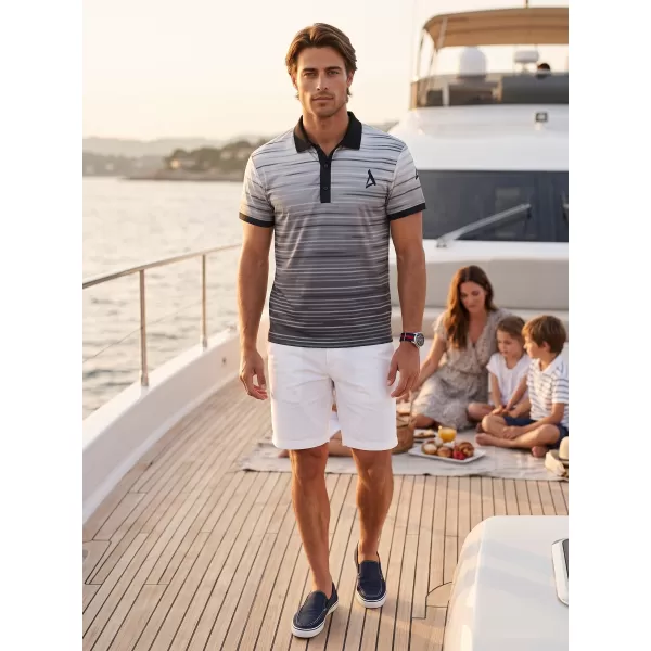  Tricou funcțional pentru bărbați cu guler premium ALTISPORT VOJ/ALM031TR05 NEGRU/ALB 