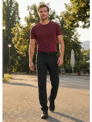 Pantaloni pentru bărbați ALTISPORT NoPrint NP/ALM6021NJ NEGRU/NEGRU