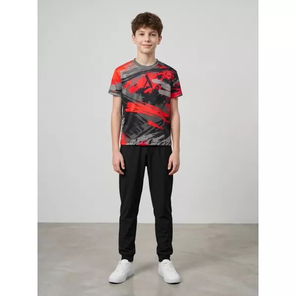  Tricou funcțional premium pentru copii ALTISPORT VOJ/ALK014TR01 NEGRU/ROSU 