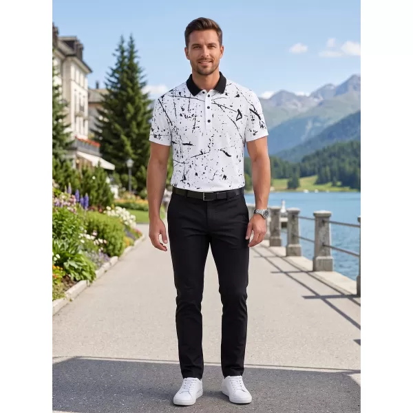  Tricou funcțional pentru bărbați cu guler premium ALTISPORT VOJ/ALM034TR05 ALB 