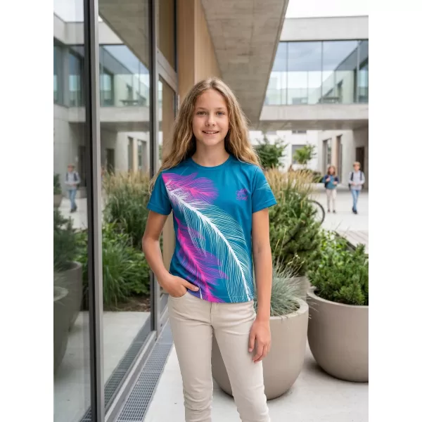  Tricou funcțional premium pentru copii ALTISPORT VOJ/ALK001TR01 BENZINĂ/ROZ 