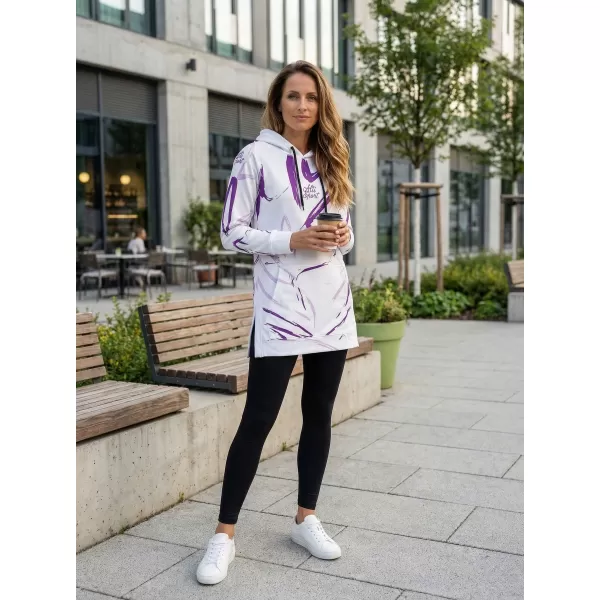  Hanorac prelungit funcțional pentru femei premium ALTISPORT VOJ/ALW049MI03 ALB/VIOLET 