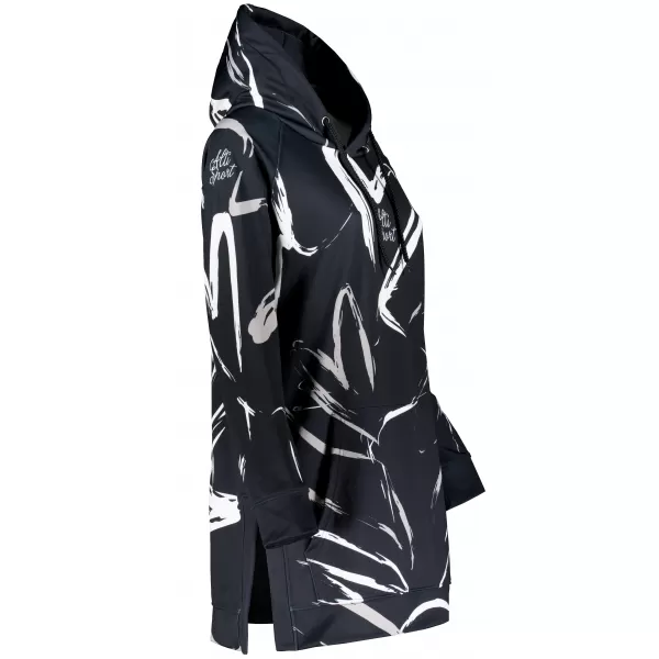  Hanorac prelungit funcțional pentru femei premium ALTISPORT VOJ/ALW049MI03 ALB-NEGRU 