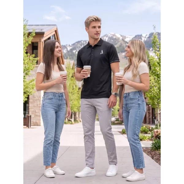  Tricou funcțional pentru bărbați cu guler premium ALTISPORT VOJ/ALM000TR05 NEGRU 