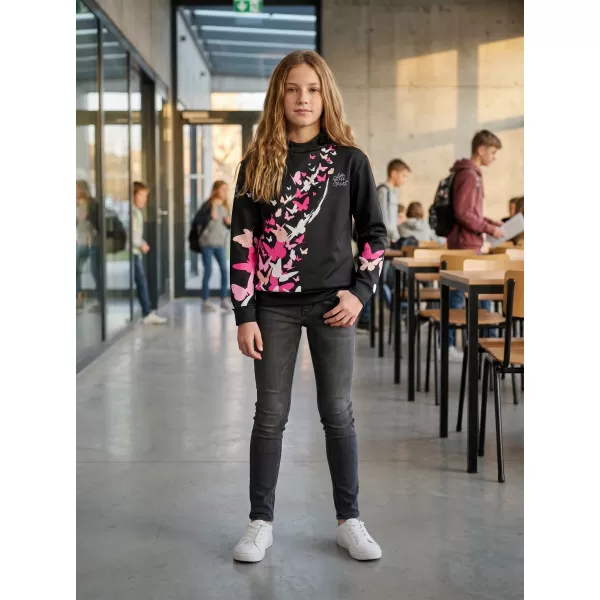  Hanorac funcțional premium pentru copii ALTISPORT VOJ/ALK022MI01 NEGRU/ROZ 