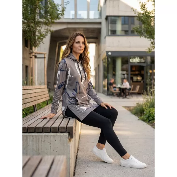  Hanorac prelungit funcțional pentru femei premium ALTISPORT VOJ/ALW049MI03 GRI 