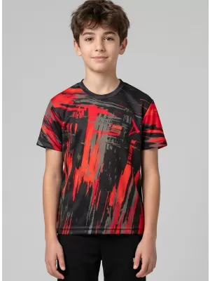 Tricou funcțional premium pentru copii ALTISPORT VOJ/ALK010TR01 NEGRU/ROSU