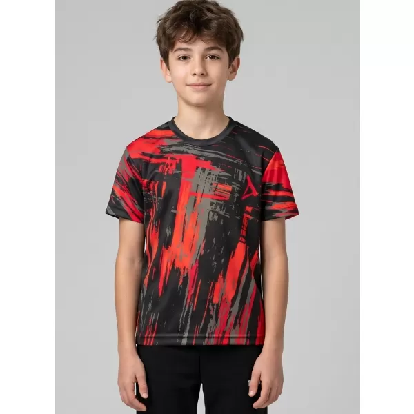  Tricou funcțional premium pentru copii ALTISPORT VOJ/ALK010TR01 NEGRU/ROSU 