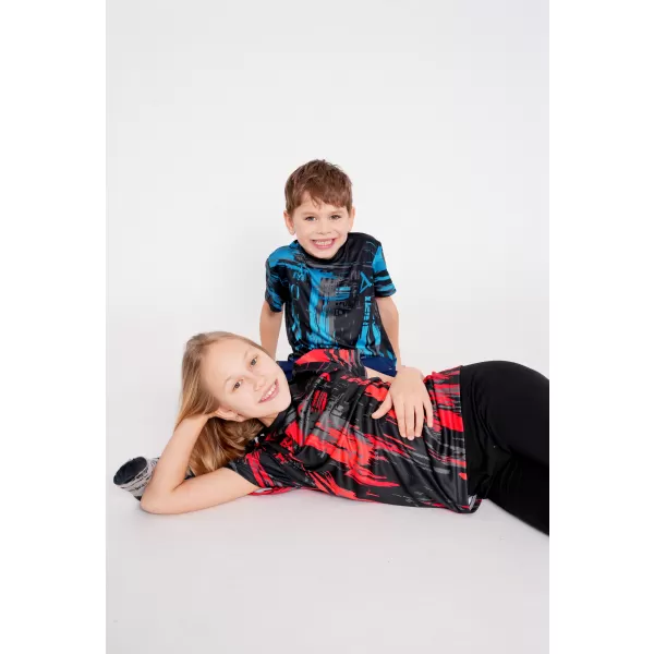  Tricou funcțional premium pentru copii ALTISPORT VOJ/ALK010TR01 NEGRU/ROSU 