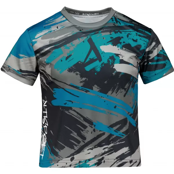  Tricou funcțional premium pentru copii ALTISPORT VOJ/ALK014TR01 NEGRU/KEROSEN 