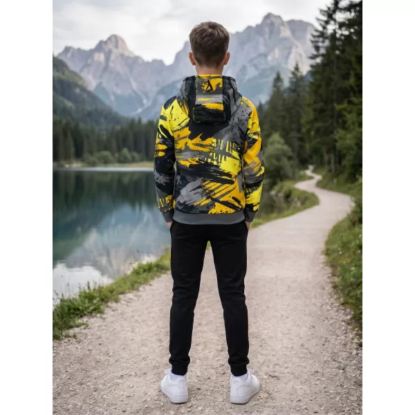  Hanorac funcțional premium pentru copii ALTISPORT VOJ/ALK014MI01 NEGRU SI GALBEN 