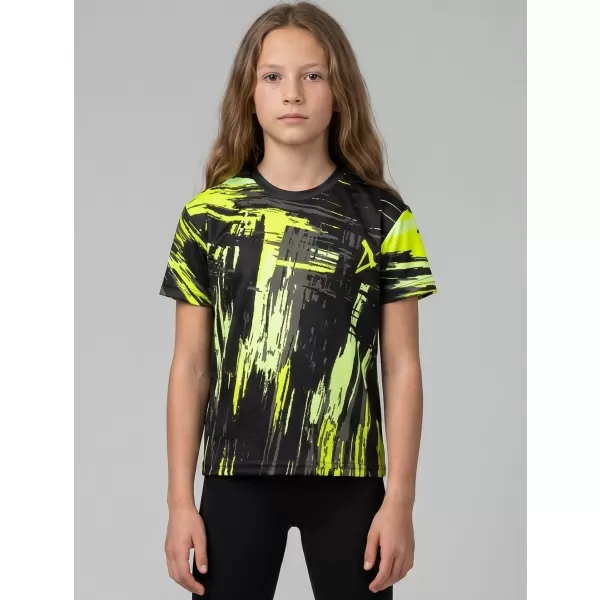  Tricou funcțional premium pentru copii ALTISPORT VOJ/ALK010TR01 NEGRU SI GALBEN 