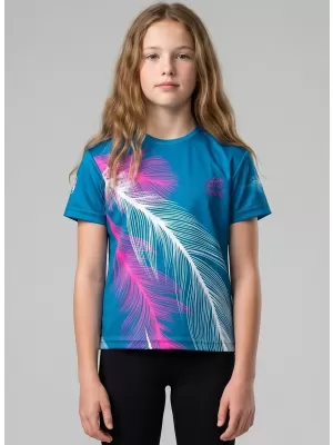 Tricou funcțional premium pentru copii ALTISPORT VOJ/ALK001TR01 BENZINĂ/ROZ