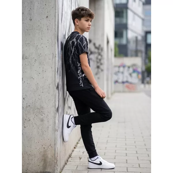  Tricou funcțional premium pentru copii ALTISPORT VOJ/ALK004TR01 ALB-NEGRU 