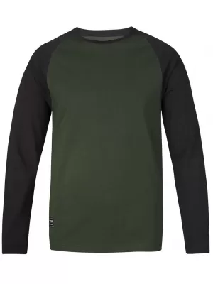 Tricou pentru bărbați cu mâneci lungi HANNAH ROKET COMBINAȚIE VERDE/ANTRACIT