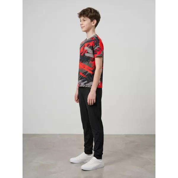  Tricou funcțional premium pentru copii ALTISPORT VOJ/ALK014TR01 NEGRU/ROSU 