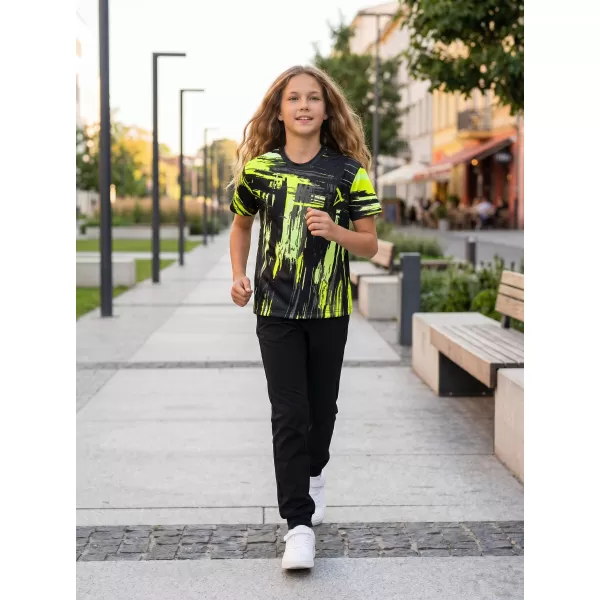  Tricou funcțional premium pentru copii ALTISPORT VOJ/ALK010TR01 NEGRU SI GALBEN 