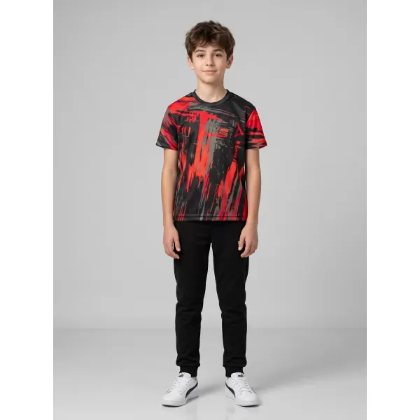  Tricou funcțional premium pentru copii ALTISPORT VOJ/ALK010TR01 NEGRU/ROSU 