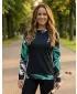 Hanorac funcțional premium pentru femei ALTISPORT VOJ/ALW039MI01 NEGRU/TURCOAZ