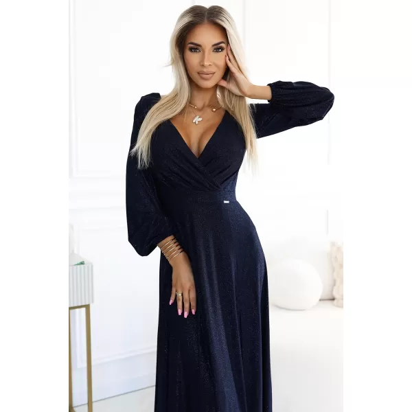  Rochie NUMOCO NELA 572-1 ALBASTRU ÎNCHIS 