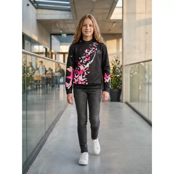  Hanorac funcțional premium pentru copii ALTISPORT VOJ/ALK022MI01 NEGRU/ROZ 