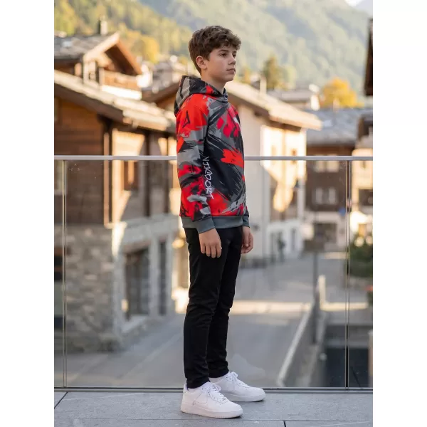  Hanorac funcțional premium pentru copii ALTISPORT VOJ/ALK014MI01 NEGRU/ROSU 