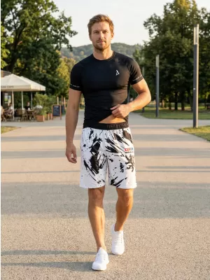 Pantaloni scurți funcționali premium pentru bărbați, fără buzunare ALTISPORT VOJ/ALM036KRA02 ABSTRACTIZARE