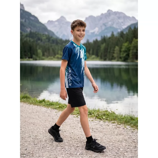  Tricou funcțional premium pentru copii ALTISPORT VOJ/ALK006TR01 KEROSEN/ALBASTRU 