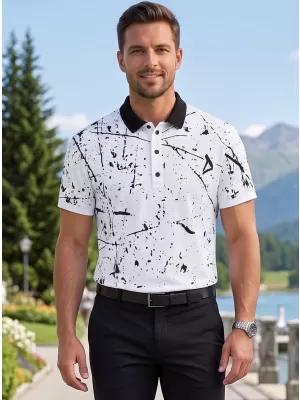 Tricou funcțional pentru bărbați cu guler premium ALTISPORT VOJ/ALM034TR05 ALB