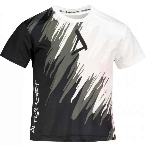  Tricou funcțional premium pentru copii ALTISPORT VOJ/ALK006TR01 ALB-NEGRU 