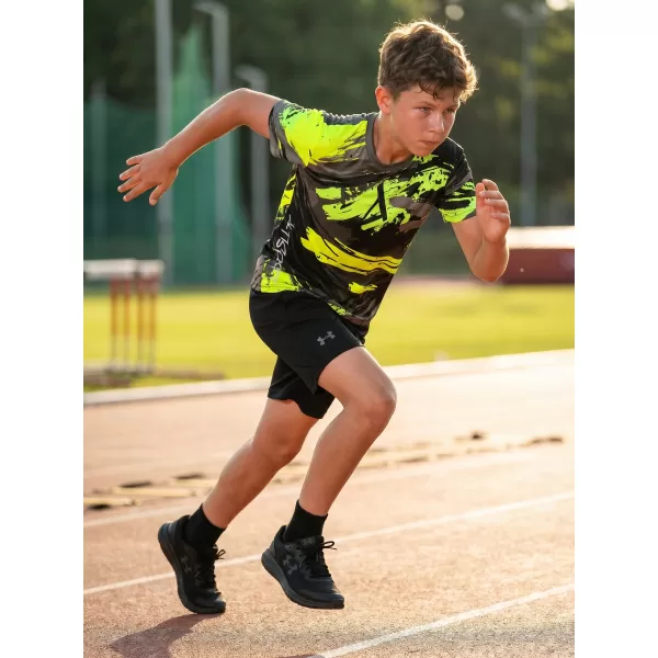  Tricou funcțional premium pentru copii ALTISPORT VOJ/ALK014TR01 NEGRU/VERDE 