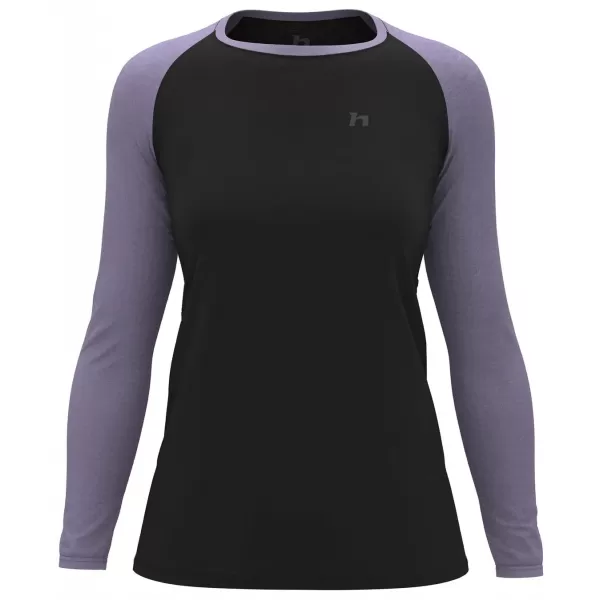  Tricou de damă cu mâneci lungi HANNAH LESLIE L/S ANTRACIT/GLICINE 