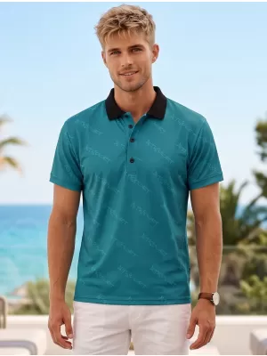 Tricou funcțional pentru bărbați cu guler premium ALTISPORT VOJ/ALM050TR05 KEROSENUL