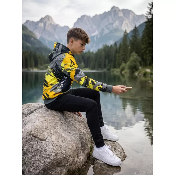  Hanorac funcțional premium pentru copii ALTISPORT VOJ/ALK014MI01 NEGRU SI GALBEN 