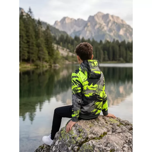  Hanorac funcțional premium pentru copii ALTISPORT VOJ/ALK014MI01 NEGRU/VERDE 