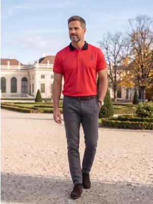Tricou funcțional pentru bărbați cu guler premium ALTISPORT VOJ/ALM000TR05 ROŞU