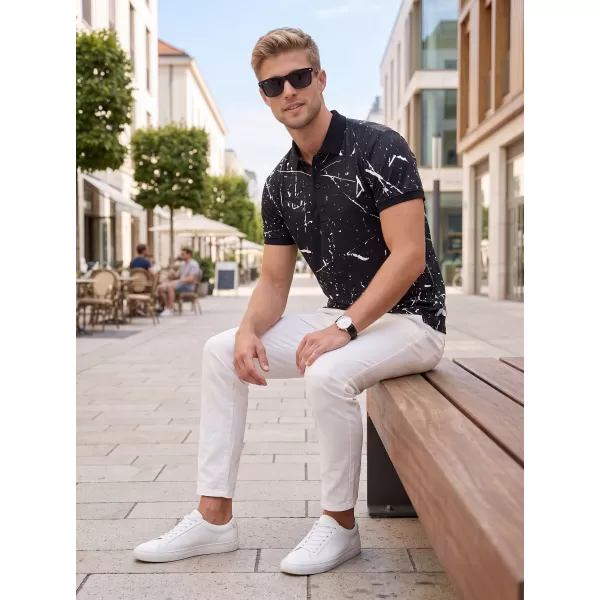  Tricou funcțional pentru bărbați cu guler premium ALTISPORT VOJ/ALM034TR05 NEGRU 