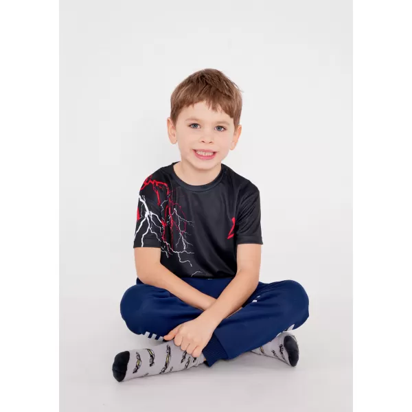  Tricou funcțional premium pentru copii ALTISPORT VOJ/ALK004TR01 NEGRU/ROSU 