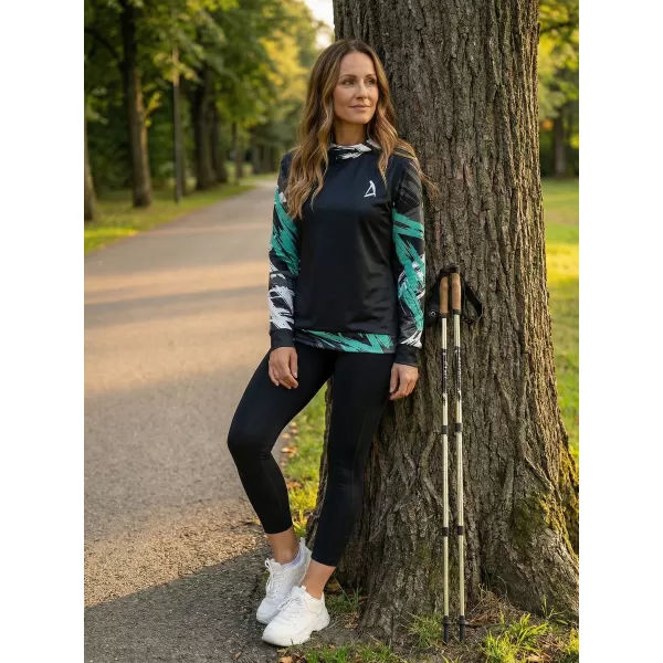 Hanorac funcțional premium pentru femei ALTISPORT VOJ/ALW039MI01 NEGRU/TURCOAZ 