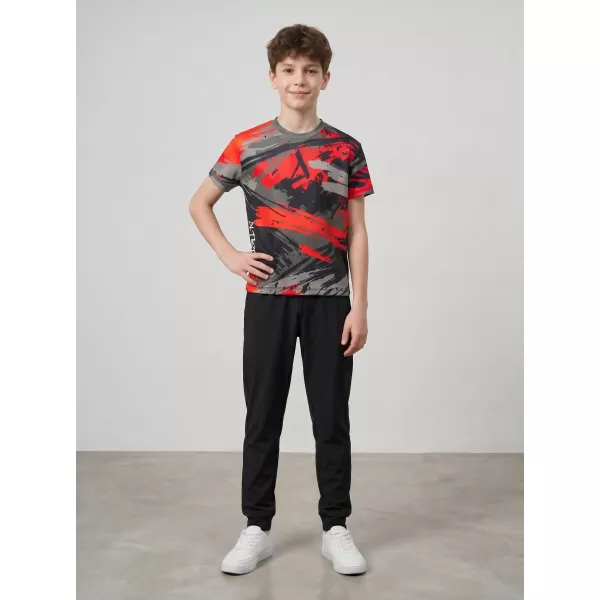  Tricou funcțional premium pentru copii ALTISPORT VOJ/ALK014TR01 NEGRU/ROSU 