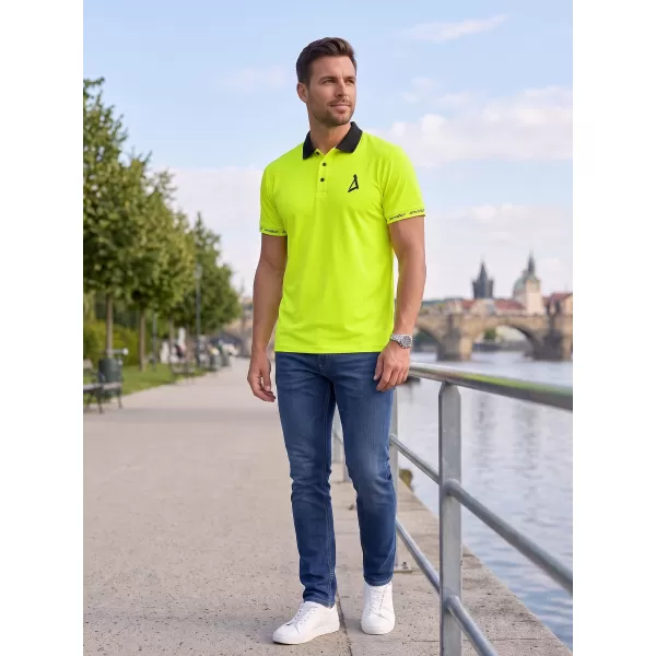 Tricou funcțional pentru bărbați cu guler premium ALTISPORT VOJ/ALM000TR05 GALBEN NEON 