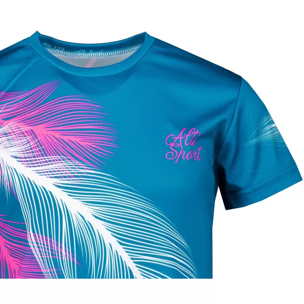  Tricou funcțional premium pentru copii ALTISPORT VOJ/ALK001TR01 BENZINĂ/ROZ 
