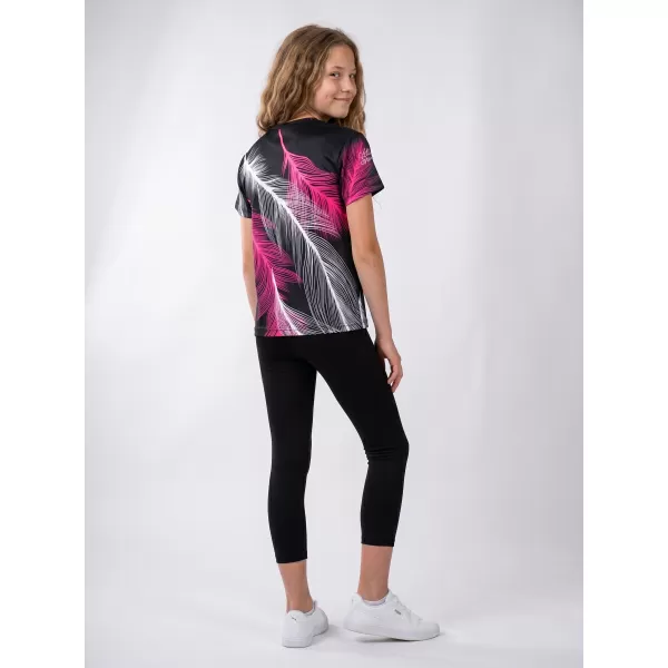  Tricou funcțional premium pentru copii ALTISPORT VOJ/ALK001TR01 NEGRU/ROZ 