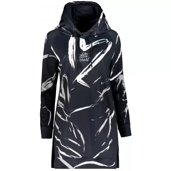  Hanorac prelungit funcțional pentru femei premium ALTISPORT VOJ/ALW049MI03 ALB-NEGRU 