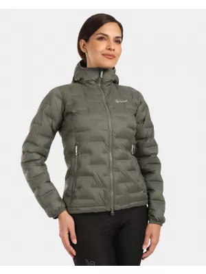 Jachetă de puf de damă KILPI ALBERTA-W WL0115KI VERDE ÎNCHIS
