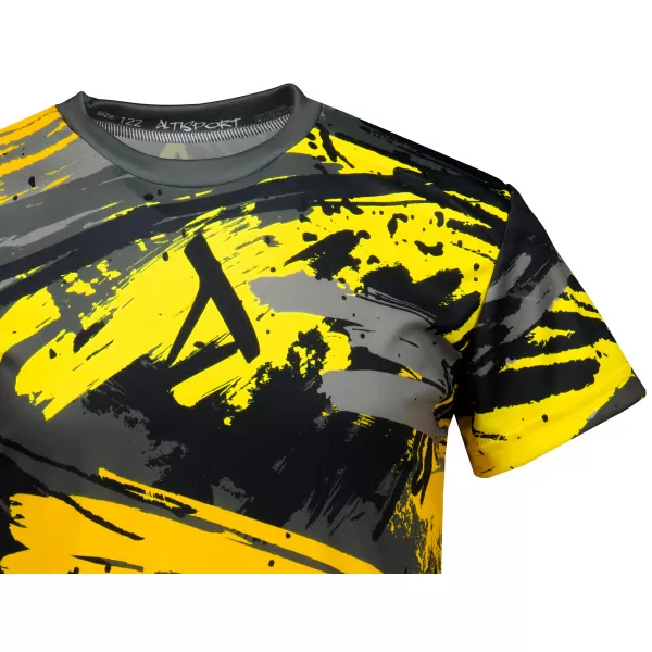  Tricou funcțional premium pentru copii ALTISPORT VOJ/ALK014TR01 NEGRU SI GALBEN 
